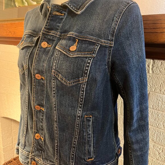 Talbots Jackets & Blazers - Talbots Jean Jacket Medium-dark Denim Blue Wash Size M EUC